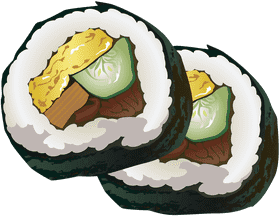 Delicious Sushi Rolls with Fresh Ingredients PNG