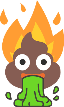 Fiery Poop with Slime Surprise PNG