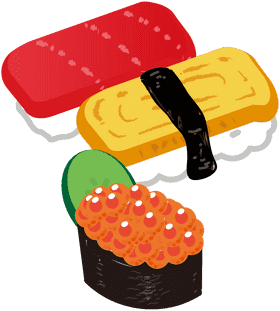 Sushi Delights A Tasty Combination of Flavors PNG