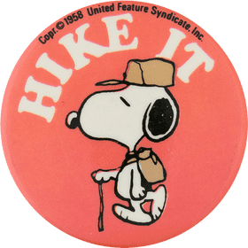 Snoopy's Hiking Button Adventure PNG