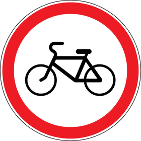 Bicycle Pathway Restricted Area Sign PNG