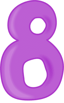 Vibrant Purple Number Pad Design Featuring Eight PNG