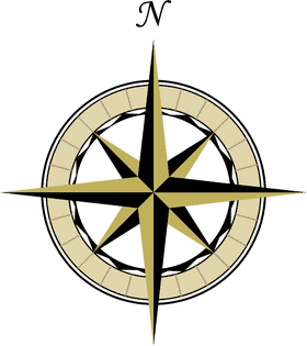 Elegant Compass Rose of Direction and Discovery PNG