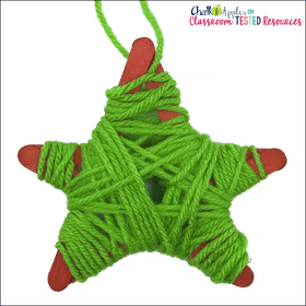 Creative Glue Art Yarn-Wrapped Star Decoration PNG