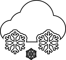Snowflakes Under a Winter Cloud PNG
