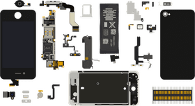 Disassembled Phone Components and Assembly Parts PNG
