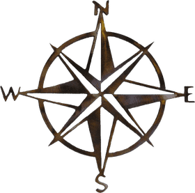 Elegant Compass Rose of Directional Guidance PNG
