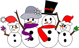 Festive Snowman Gathering of Joy PNG