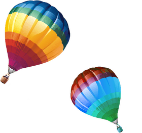 Colorful Balloon Adventure in the Sky PNG