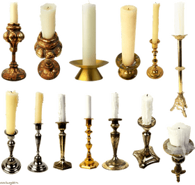 Elegant Candle Holders Collection PNG