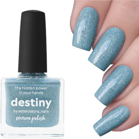 Sparkling Blue Nail Polish for Your Destiny PNG