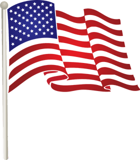 Waving Stars and Stripes Flag PNG