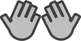 Symmetrical Hand Gesture Illustration PNG