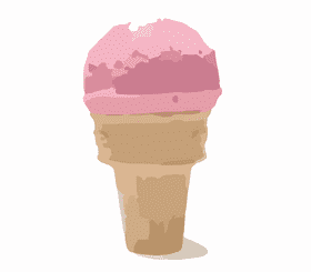 Delightful Pink Ice Cream Cone Treat PNG