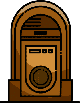 Vintage Jukebox Melodies in Retro Style PNG