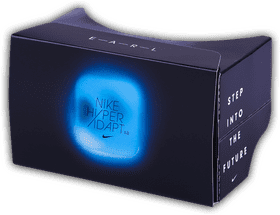 Futuristic Nike Cardboard Box Design PNG