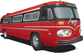 Classic Red School Bus Adventure Vehicle PNG