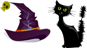 Wicked Cat with a Magical Hat PNG