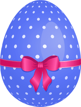 Easter Celebration Blue Polka Dot Egg PNG