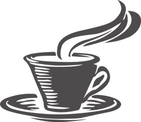 Coffee Bliss in a Steaming Cup PNG