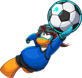 Soccer Penguin The Goalkeeper in Action PNG