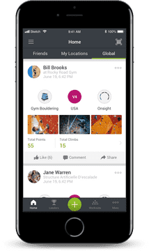 Smartphone App for Climbing Progress Tracking PNG