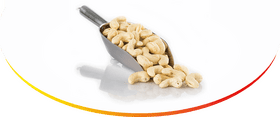 Cashew Nut Delight on a Silver Scoop PNG
