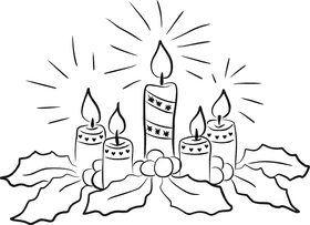 Radiant Candle Display for Holiday Cheer PNG