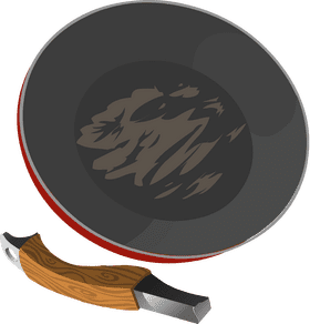 Stylish Non-Stick Cookware with Wooden Handle PNG