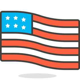 Waving Stars and Stripes Flag PNG