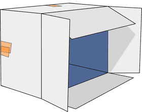 Artfully Designed Cardboard Box for Creative Storage PNG