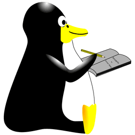 Creative Penguin's Notebook Chronicles PNG