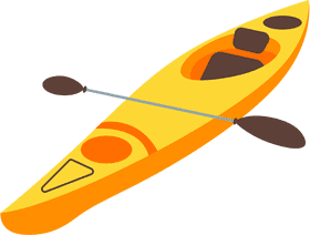 Bright Yellow Kayak for Adventurous Paddling PNG