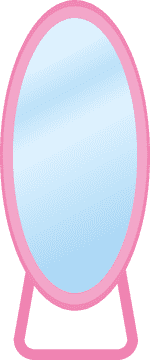 Charming Pink Oval Mirror Frame Delight PNG