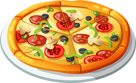 Delicious Pizza Delight with Toppings Galore PNG
