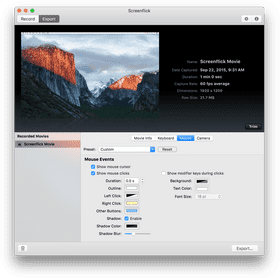 Cursor Settings for Screen Recording with Screenflick PNG