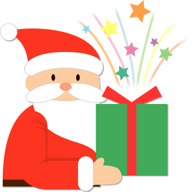 Santa's Joyful Gift Surprise PNG