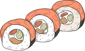 Delicious Sushi Rolls with Colorful Fillings PNG