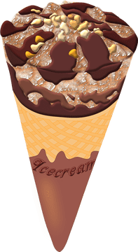 Decadent Ice Cream Delight Cone PNG
