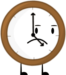 Sad Face Clock Timekeeper PNG