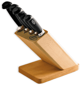Stylish Wooden Knife Block for Kitchen Elegance PNG
