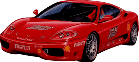 Sleek Red Sports Car with Racing Heritage PNG