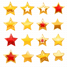 Star Rating Icon Set Collection PNG