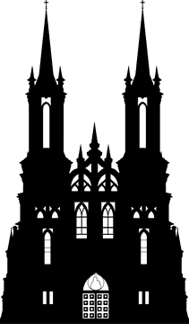 Majestic Gothic Cathedral Silhouette PNG