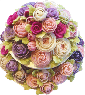 Elegant Pastel Flower Bouquet Delight PNG