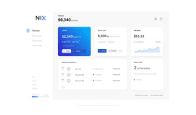 NIX Digital Wallet Overview and Transactions Dashboard PNG