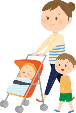 Joyful Outing with Baby Stroller Adventures PNG