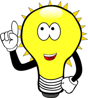 Cheerful Light Bulb with a Bright Idea PNG