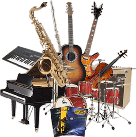 Diverse Collection of Musical Instruments in Harmony PNG