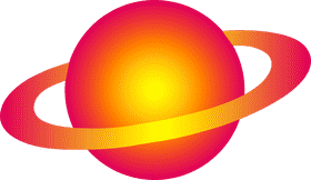Radiant Sunset Planet with Vibrant Rings PNG